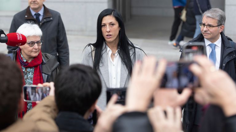 Jenni Hermoso made a statement on her way out of her testimony at the Audiencia Nacional in Madrid