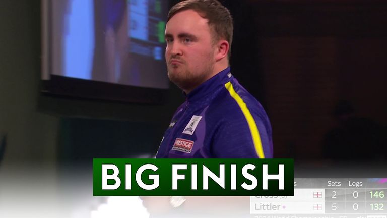 Littler was running riot at Ally Pally and he produced this outrageous 132 finish in the eighth set on his way to victory